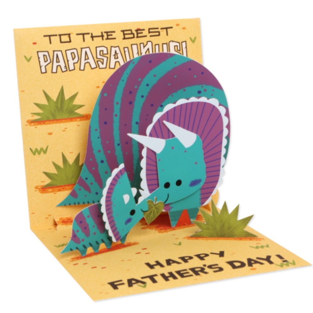 Treasures FATHER's DAY Pop-Up Greeting Card PAPASAURUS DAD